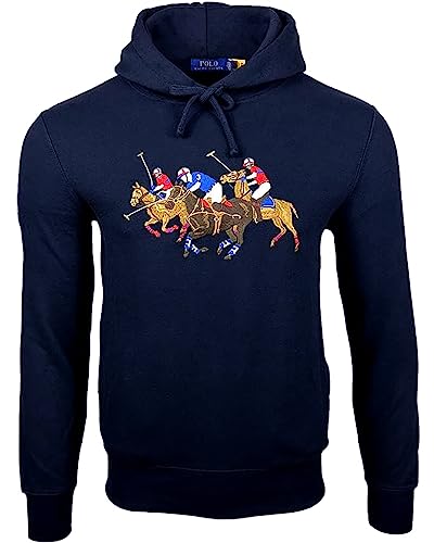 POLO RALPH LAUREN Men's Triple Pony Match Play Fleece Hoodie (as1, alpha, xx_l, regular, regular) Navy Blue