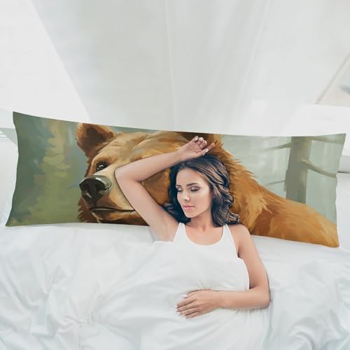 Housse de coussin long ours marron pour décorer le canapé - 6