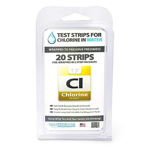 Easy Chlorine Test Strips - Results In Seconds - Foil Wrapped To Keep Fresh, 20 Strips