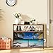 VETEB TV Stand with 5 Fabric Drawers Palm Trees Beach Maho Bay Dresser for Bedroom Wide Chest of Drawers Storage Organizer Unit with Open Shelves Power Outlet