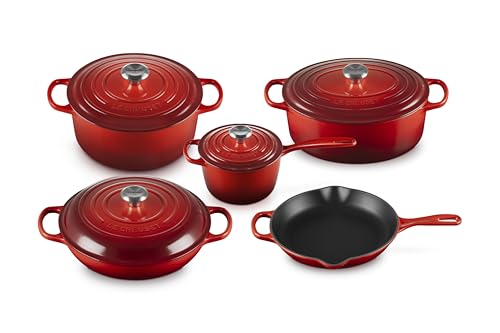 Image of Le Creuset Enameled Cast Iron Signature Cookware Set, 9 pc., Cerise
