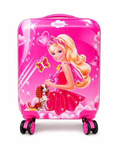 Image of Girl's Polycarbonate Kids Light Weight Brown Baby Printed Abs Trolley Suitcase Bag Travel Suitcase for Kids; Trolley Bag(No-511)