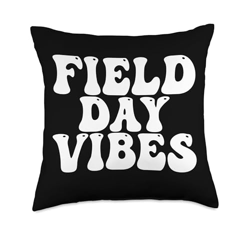 Filed Day Vibes Groovy Reto Vintage Throw Pillow