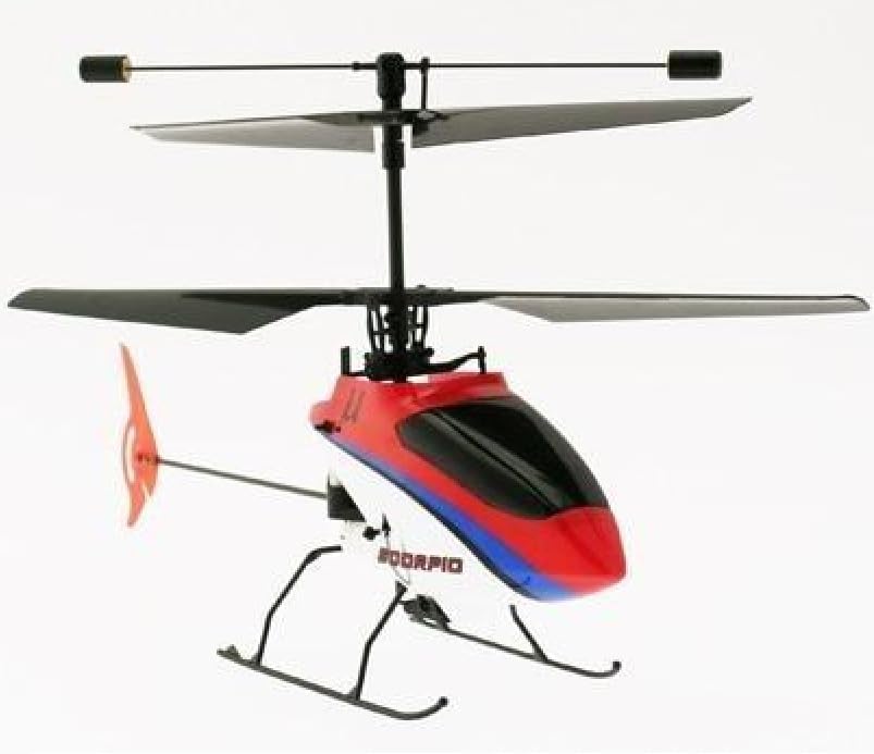 Generico Petit hélicoptère radiocommandé rc 2&10 Scorpio 2.4Ghz avec coque rouge