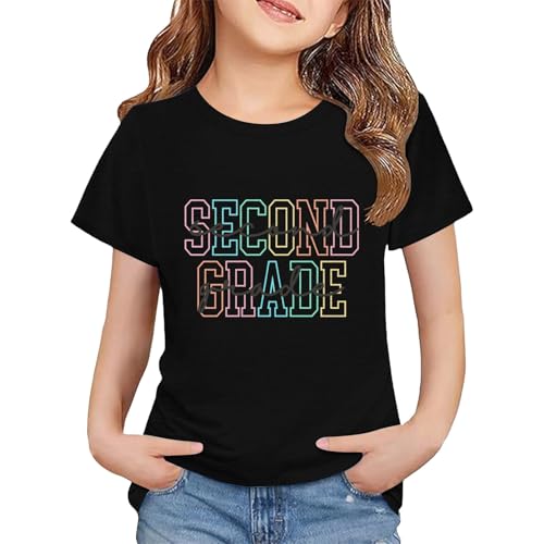 Toddler Kids Back to School Shirt Youth Boys Girls First Day of Preschool Tshirts Children Cute (b-Black, 12-13 Years)