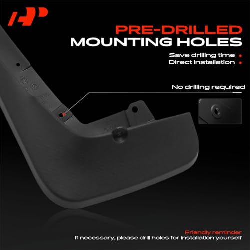 Image of A-Premium Mud Flaps, No Drilling Required Splash Guards with Accessories | Compatible with Infiniti FX45 S50 03-08 V8 4.5L, FX35 S50 03-08 V6 3.5L, Set of 4 Front and Rear