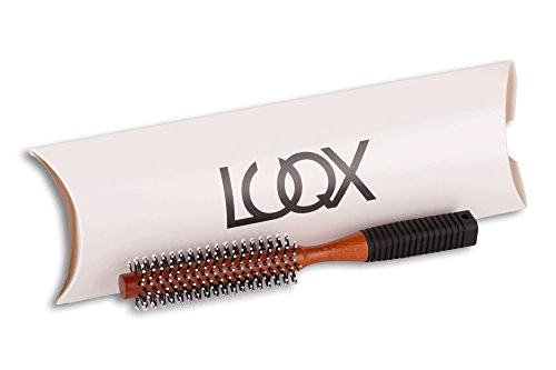 luqx Cabello Cepillo Especial: cepillo redondo Antistatic con nylon cerdas de plástico de grano y mango de caucho natural