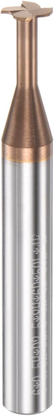 HARFINGTON T Slot End Mill Milling Cutter 6mm Cutting 0.5mm Depth 6mm Shank Solid Carbide Titanium Coated 4 Flutes for Stainless Steel Alloy