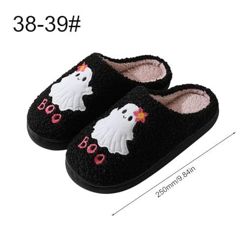 Ghost Slippers for Women Halloween Slippers Christmas Slippers Cute Fuzzy Soft House Slippers Cozy Plush Spooky Slippers3