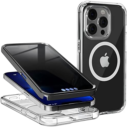 Privacy Case for iPhone 11 Pro Max,[100% Screen Sensitivity][with Anti Peep Screen Protector][Full Body Protection] Compatible with MagSafe Double Sided Magnetic Case for iPhone 11 Pro Max