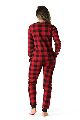 image for #followme Buffalo Plaid 2 Piece Base Layer Thermal Underwear Set for W