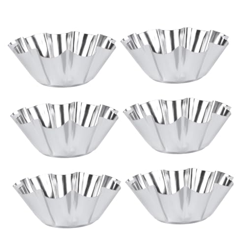 TIDTALEO 6pcs Stainless Steel Sauce Dish Chocolate Chip Muffin Mini Egg Tart Mini Tart Pan Non-stick Egg Tart