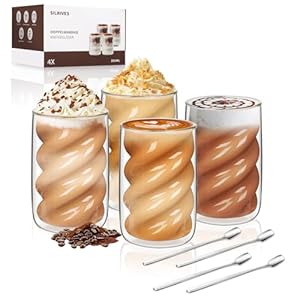 Silrives Doppelwandige Latte Macchiato Gläser 350ML 2er Set