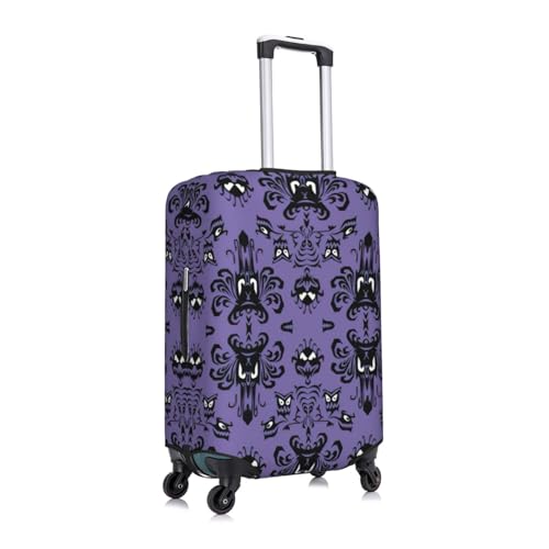 Horror pattern on purple background Print Travel Suitcase Cover Luggage Protector with Elastic Anti Scratch for Carry On3