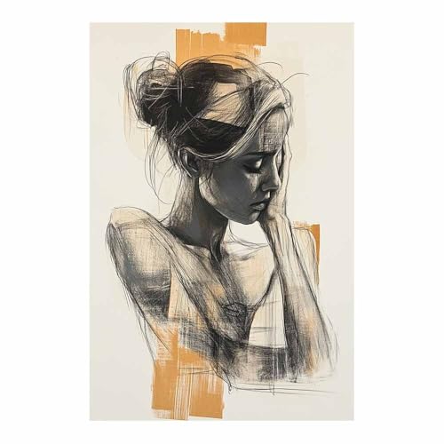Peinture sur toile imprimée femme noire africaine 50x70