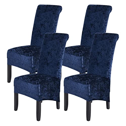 abodos Dining Chair Covers, Crushed Velvet Stretchable Elastic Chairs Protective Cover