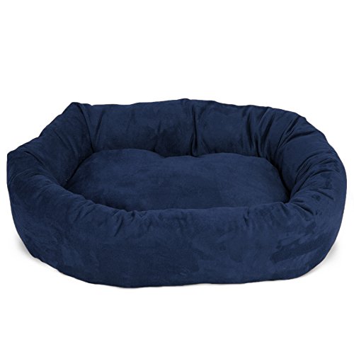 Image of Majestic Pet Villa 32 Inch Shredded Memory Foam Dog Bed for Medium Sized Dog 32x23x7 Inch-Orthopedic Pet Bed - Washable Medium Puppy Mat with Head Support-Pearl