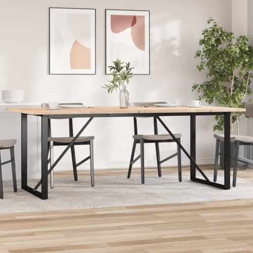 Snsowed Mesa Comedor Marco O Madera Maciza Pino y Hierro 200x100x75,5cm, Mesa Cocina, Mesa Salon Comedor, Mueble Comedor, Mesa Auxiliares, Mesita Comedor, Mesa Multifuncional - 3282745
