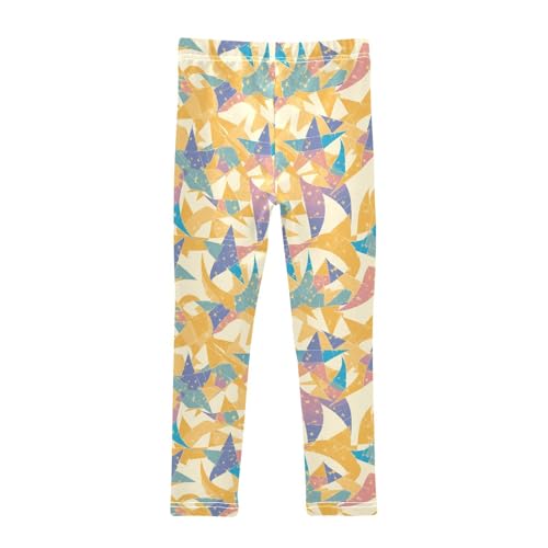 KLL Yellow Star Girls Athletic Leggings Fashion High Waisted Dance Pants Exercise2