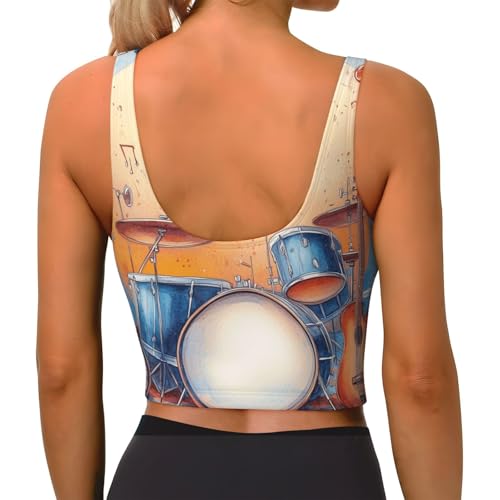 Camiseta de entrenamiento sin mangas para mujer cuello en U náutica 4