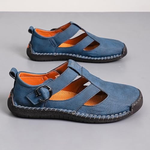 Sandalias estilo piel para hombre con sofisticada puntera cerrada 6