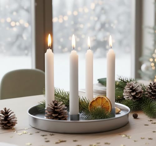 KAMACA Adventskranz rund 25 cm aus Metall mit Magnet-Kerzenhaltern...