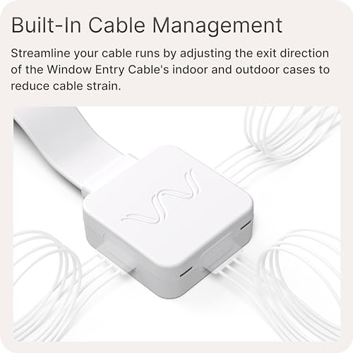 Image of Waveform Window Entry Cable: Low-Loss, Ultra Flat-Ribbon 2-in-1 Passthrough Cable | SMA Male to SMA Female | for Windows and Doors