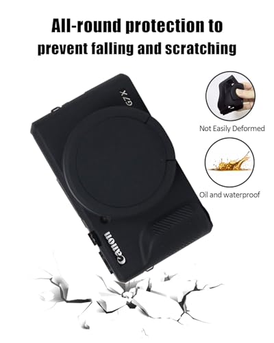 Funda de silicona para cámara Canon G7X Mark III negra miniatura 2