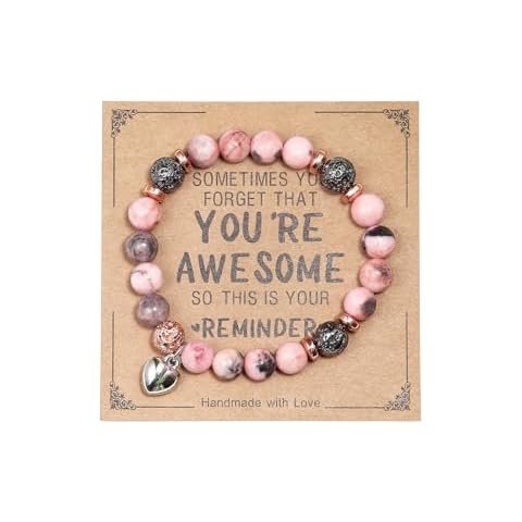 Pingyongchang Inspirational Bracelets for Women Natural Stone Relaxation Chakra Bracelet Gifts for Birthday Christmas Mothers day Valentines Thanksgiving Teacher Appreciation Gifts Cover