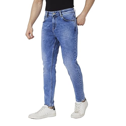 Image of Spykar Men's Kano Slim Fit Mid-Rise Jeans (Ankle Length)
