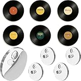 Modern JP Adhesive Vinyl Wall Mount for Discs (4-Pack) – Strong Hold Record Holder Wall, Minimalist Vinyl Record Display, Record-Safe Easy Installation – Clear