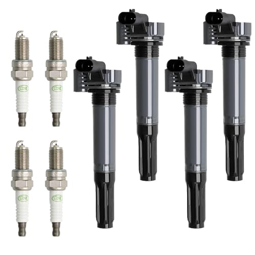 Image of 4 PCS Ignition Coils Pack UF649 68070492AB with Iridium Spark Plugs Compatible with 2012-2017 Fiat 500 1.4L L4