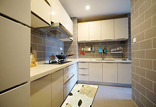 Tapis de cuisine antidérapant imperméable 39x20" lavable imprimé chat - 4