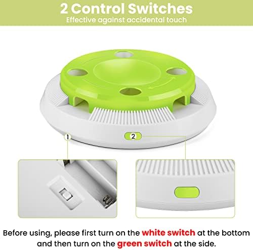 PETTOM Interactive Cat Toy Indoor 8 Holes Automatic Random Stretch Out Feather Smart Kitten Toys Battery Powered