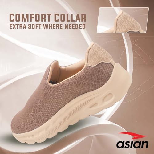 Image of ASIAN Wonderwalk-01 Men's Walking Shoes | Lightweight Slip-On Sneakers with Memory Foam Cushioning & Breathable Mesh Upper | Perfect for Walking, Office Wear, Travel & Daily Comfort
