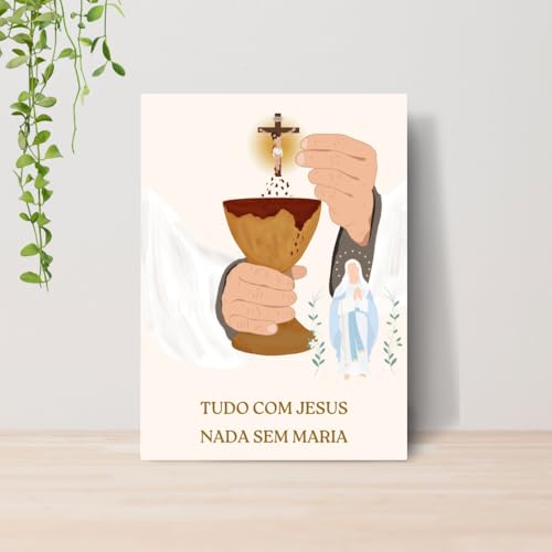 Quadro Religioso Católico Frases Sem Moldura | Decoração Quarto S...
