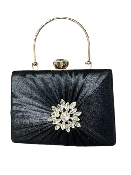 Women?s Stylish Clutch Purse for, Evening Clutch Wallet for Girls & Women MUMBAI HOT BLACK FLOWER MALA_612-image-18
