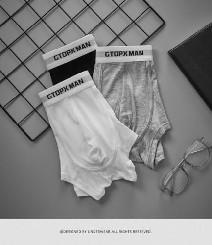 Men's Boxer Shorts Briefs, Classics Trunk Breathable Underwear, Elastic Waistband4