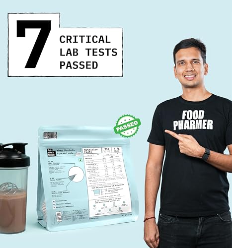 Image of ONLY WHAT'S NEEDED By Food Pharmer | OWN Cocoa Edition | Whey Protein Concentrate 500gm | 24g Protein per Scoop | No Added Sugar | No Added Flavours | No Artificial Sweeteners | Lab Tested | 15 Servings