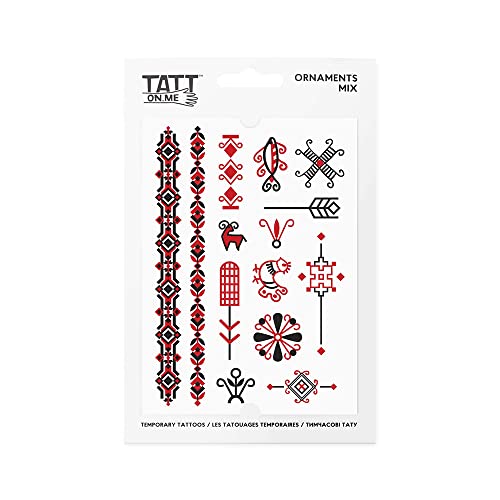 Ukrainian Traditional Ornaments Minimalistic Ethnic Temporary Tattoos With Black And Red Geometric Illustrations #TOP1