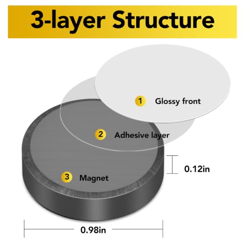 Image of DIYMAG Strong Adhesive Magnets,35p 0.98x0.12in Fridge Refrigerator Magnet | Small Round Black Ceramic Button Neodymium Magnets, Heavy Duty,for Whiteboard,Crafts,Office, Scientific,Refrigerator,Fridge