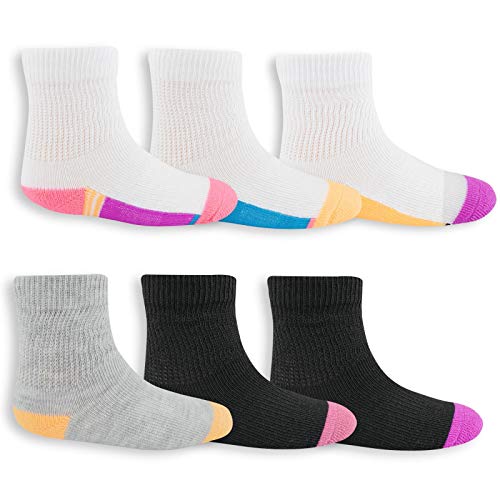 Fruit of the Loom Girls Infant Toddler 6 Pair Everyday Active Crew Socks