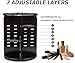 sanipoe Rotating Makeup Organizer,DIY Adjustable Spinning Holder,Foldable Cosmetic Storage Display box,Large Capacity Make up Caddy Shelf,Fits Countertop Vanity and Bathroom (Black)
