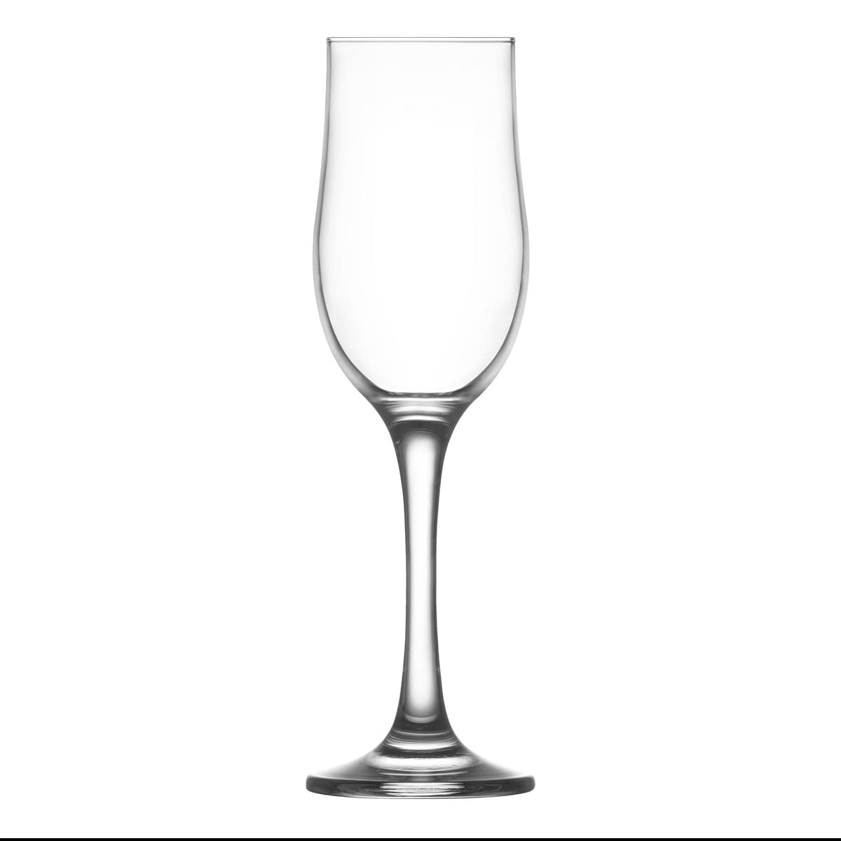 LAV 6x Clear 195ml Nevakar Glass Champagne Flutes - Reusable Prosecco Wine Wedding Party Drinking Glasses Gift Set