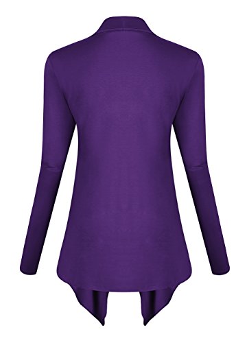 Image of Urban CoCo Women's Drape Front Open Cardigan Long Sleeve Irregular Hem