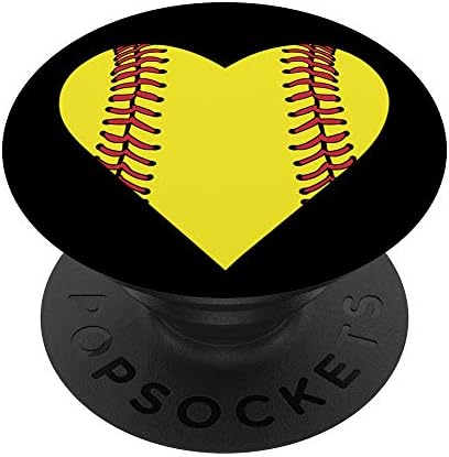 PopSockets Brave New Look Softball Heart PopSockets Cell Phone Stand for Smartphone/Tablet PopSockets PopGrip: Swappable Grip for Phones & Tablets
