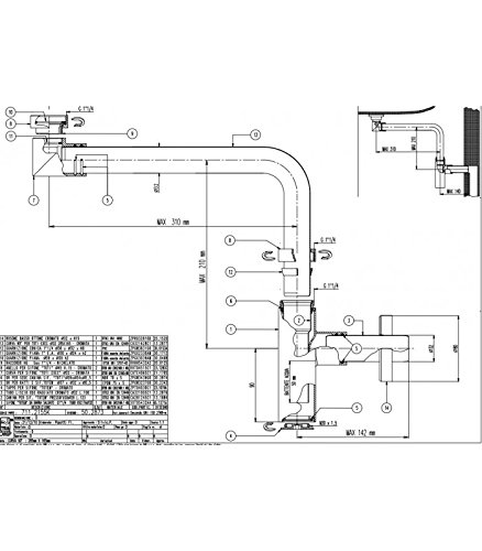 Design Raumsparsifon 1 1-4''- 32 x 100mm- Messing verchromt DN 32