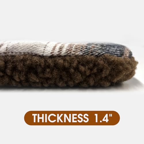 Image of Cat Bed Mat Two-Sided Used, 23 inchx 16 inch Soft Thermal Dog Pad, for Indoor Outdoor Pets, Washable Suitable for Large Pet Carrier, Blue- Brown