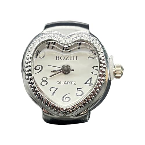 Heart Shape Ring Watch for Women Men Analog Quartz Watch Arabic Numerals Dial