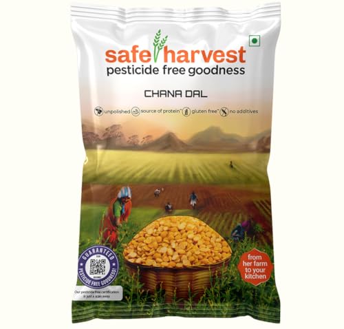 Image of Safe Harvest Unpolished Chana Dal | Pesticide-Free | High-Protein Bengal Gram | Gluten-Free | Sourced from Women Farmers | Tested for 231 Pesticides | 1 kg